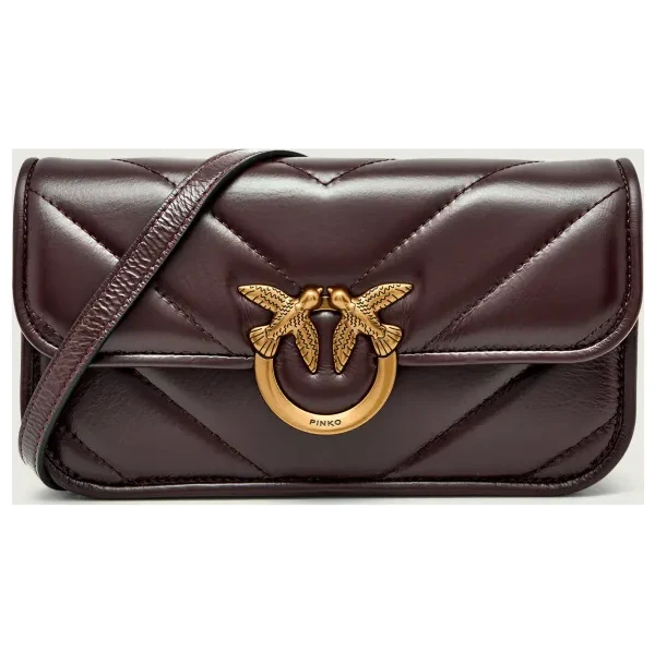 Pinko Kožená kabelka na rameno LOVE BOX 66693394