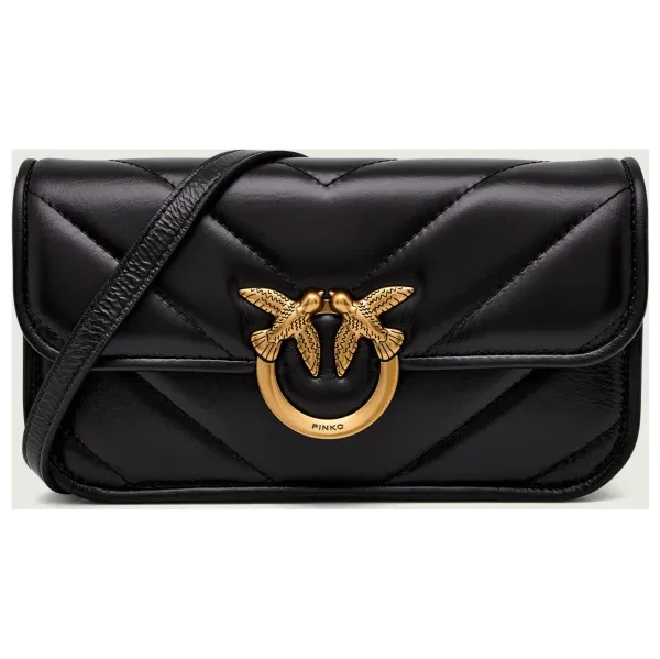 Pinko Kožená kabelka na rameno LOVE BOX 66693393