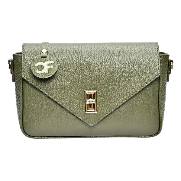 Carla Ferreri Dámska kožená crossbody kabelka CF1948T Verde Militare 66707939