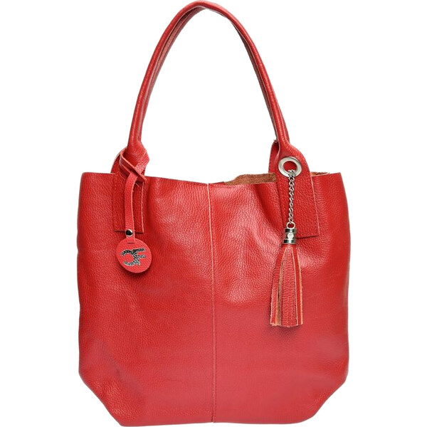 Carla Ferreri Dámska kožená kabelka Hobo CF1619 Rosso 66707952