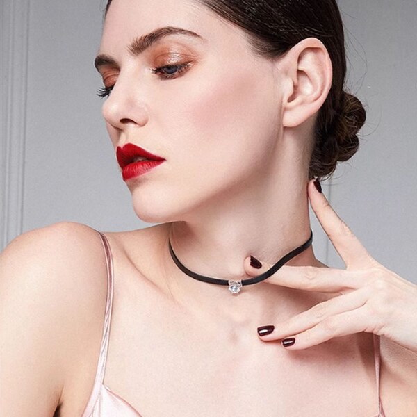 SWAROVSKI Elements Swarovski e. dámsky choker náhrdelník Noir Halo 61958441