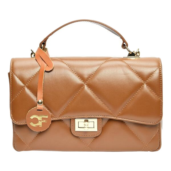 Carla Ferreri Dámska kožená crossbody kabelka CF2211 Cognac 66709272