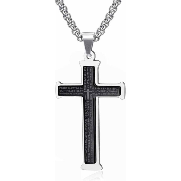 Impress Jewelry Prívesok z chirurgickej ocele krížik Calvo čierny 65221891