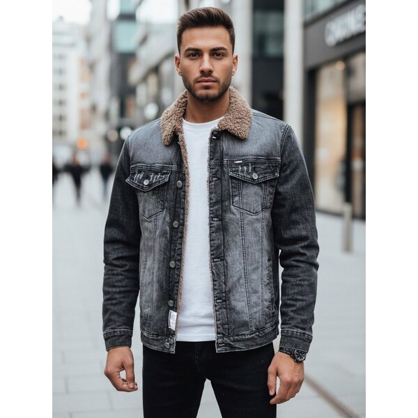 Dstreet Čierna prechodná zateplená rifľová bunda 57796032