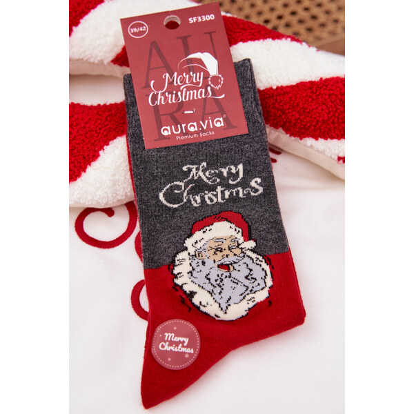 Aura.via Vianočné ponožky s motívom Santa Clausa 66728225