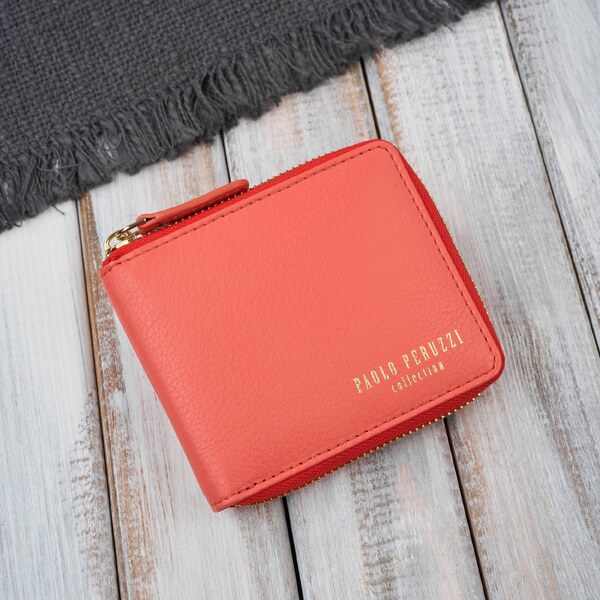 Paolo Peruzzi Malá kožená dámska peňaženka s RFID | oranžová KV-04-OR 66712361