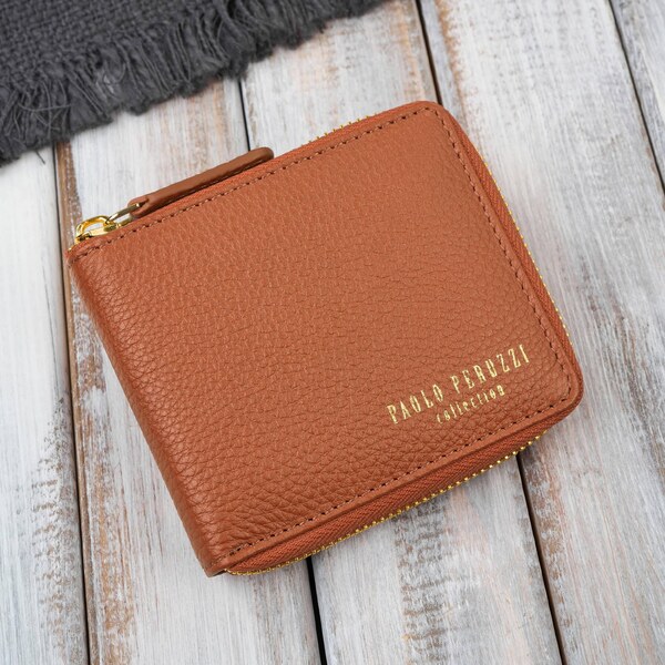 Paolo Peruzzi Malá kožená dámska peňaženka s RFID | koňak KV-04-CG 66712364