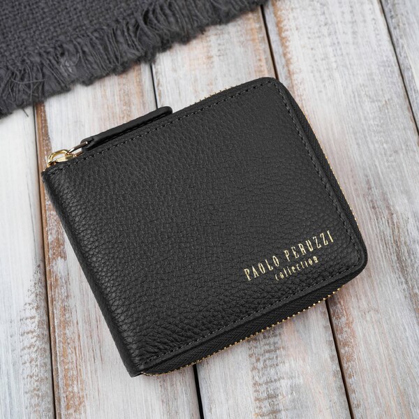 Paolo Peruzzi Malá kožená dámska peňaženka s RFID | čierna KV-04-BL 66712365