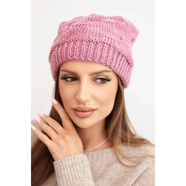 Kesi Dámska zimná čiapka z vlny s ozdobným vzorom K451 fialová 66713239