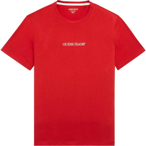 GUESS JEANS Tričko červená / biela 66718182