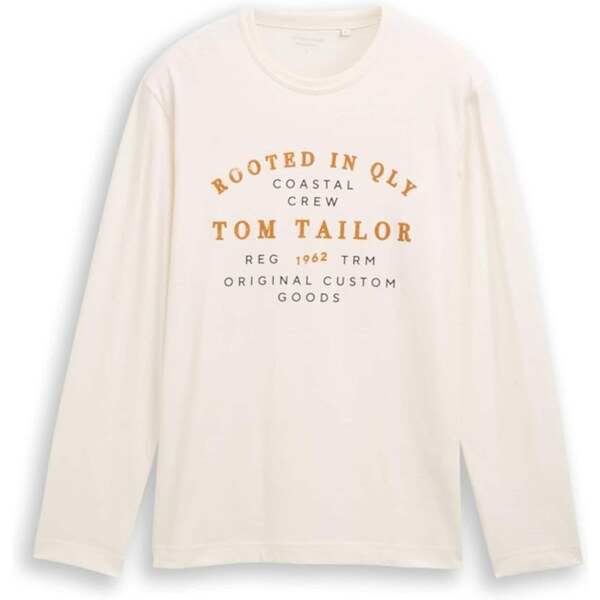 TOM TAILOR Tričko oranžová / čierna / biela ako vlna 66718340