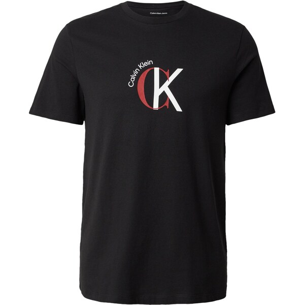 Calvin Klein Jeans Tričko ohnivo červená / čierna / biela 66718650