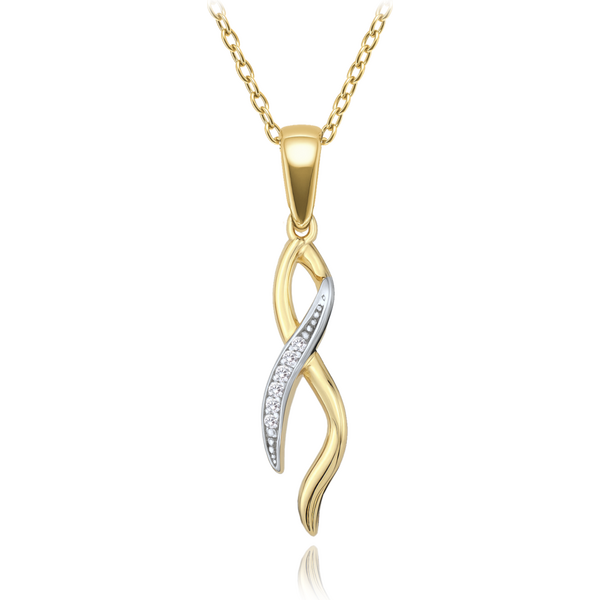 OLIVIE MINET Elegantný zlatý náhrdelník s bielymi zirkónmi Au 585/1000 66795596