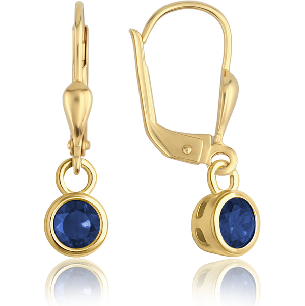 OLIVIE MINET Elegantné zlaté náušnice s modrými zirkónmi Au 585/1000 66795594