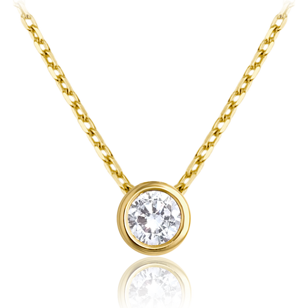 OLIVIE MINET decentný zlatý náhrdelník s bielym zirkónom Au 585/1000 66795580