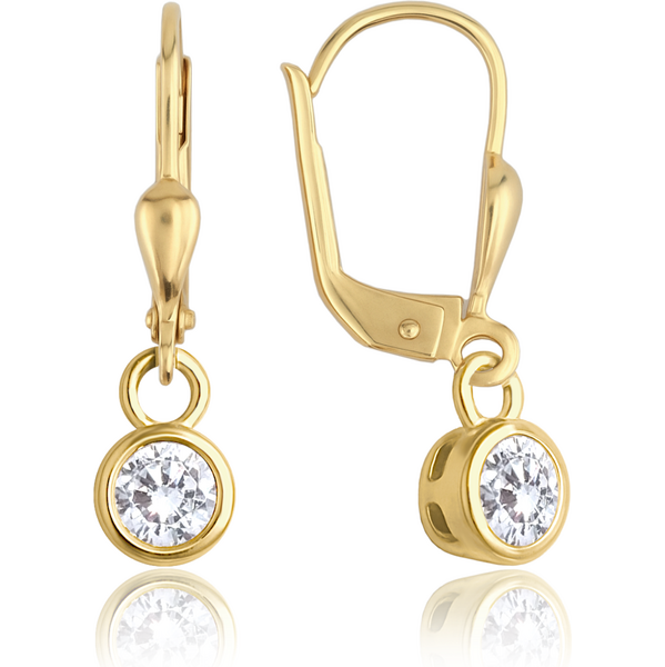 OLIVIE MINET Elegantné zlaté náušnice s bielymi zirkónmi Au 585/1000 66795590