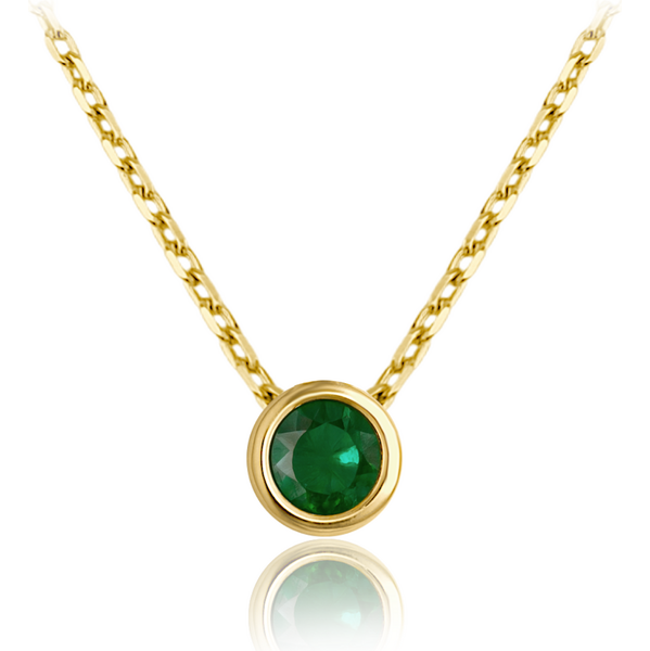OLIVIE MINET decentný zlatý náhrdelník so zeleným zirkónom Au 585/1000 66795583