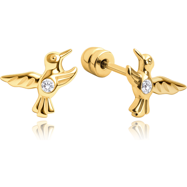 OLIVIE MINET Zlaté náušnice kolibríky na skrutku Au 585/1000 66795640