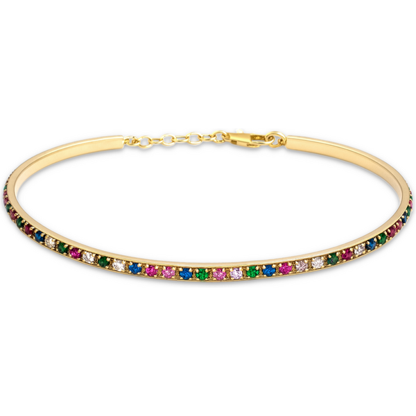 OLIVIE MINET Luxusný zlatý náramok s rôznofarebnými zirkónmi Au 585 66795633