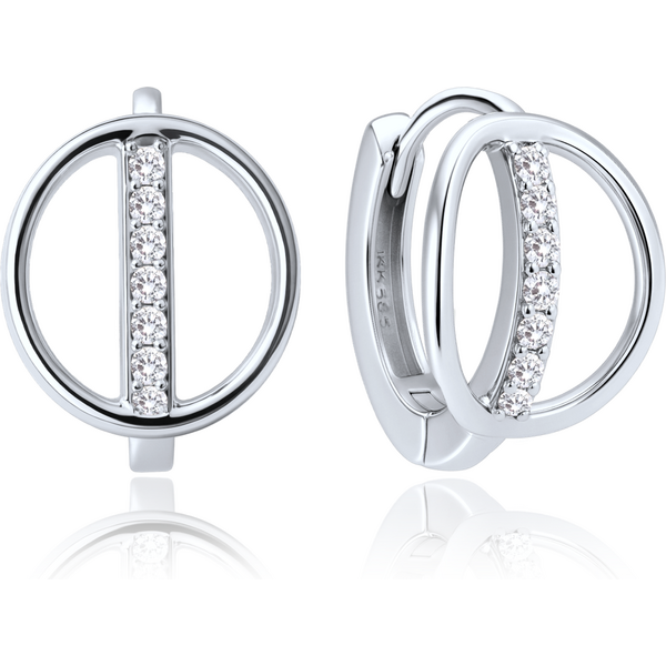 OLIVIE MINET Elegantné zlaté náušnice z bieleho zlata s bielymi 60964840