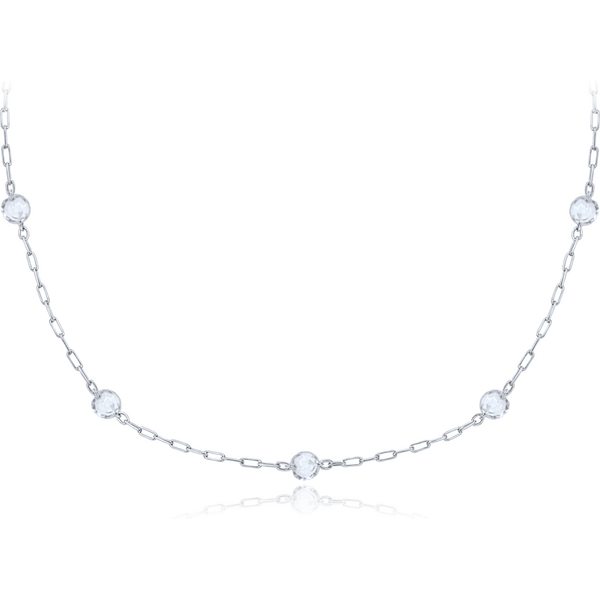 OLIVIE MINET Elegantný náhrdelník z bieleho zlata gulička Au 585/1000 66795626