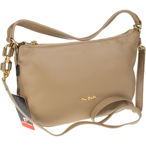 Béžová kožená talianska crossbody kabelka Pierre Cardin 55094 Marmo 66724582