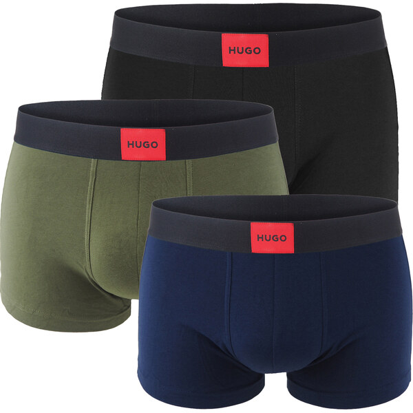 HUGO - boxerky 3PACK eco friendly cotton stretch dark forest tones / 66725624