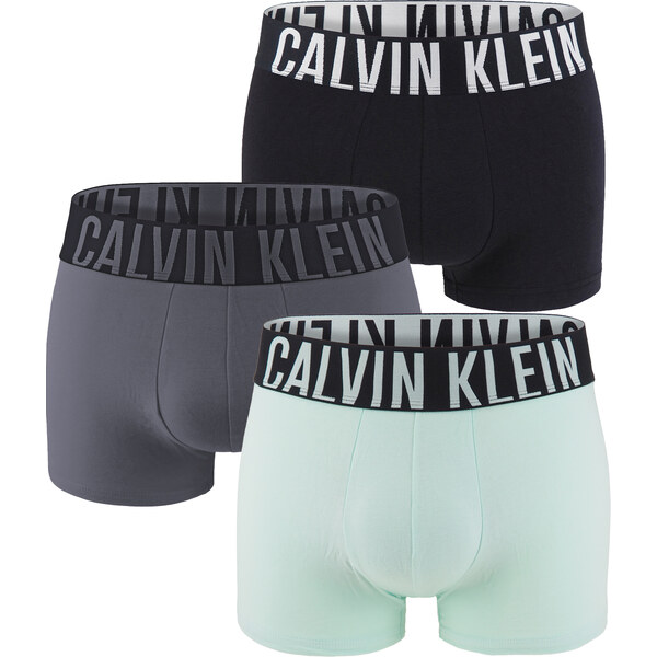CALVIN KLEIN - boxerky 3PACK Intense power black / ocean mist & steel 66725627