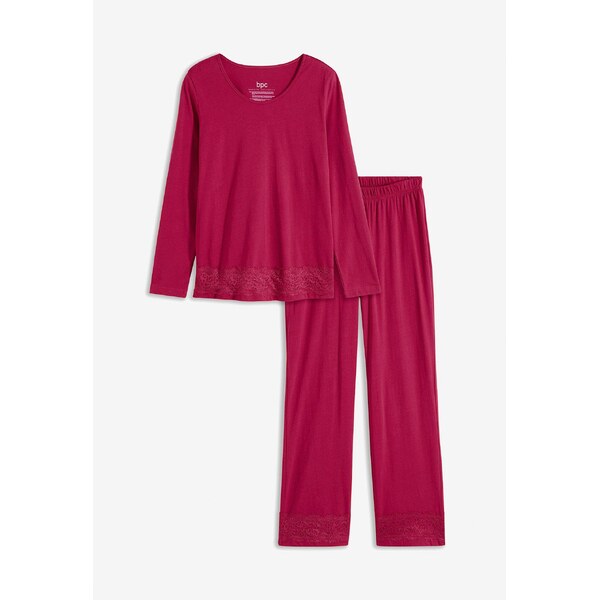 bonprix Pyžamo s decentnou čipkou, farba ružová 60614460