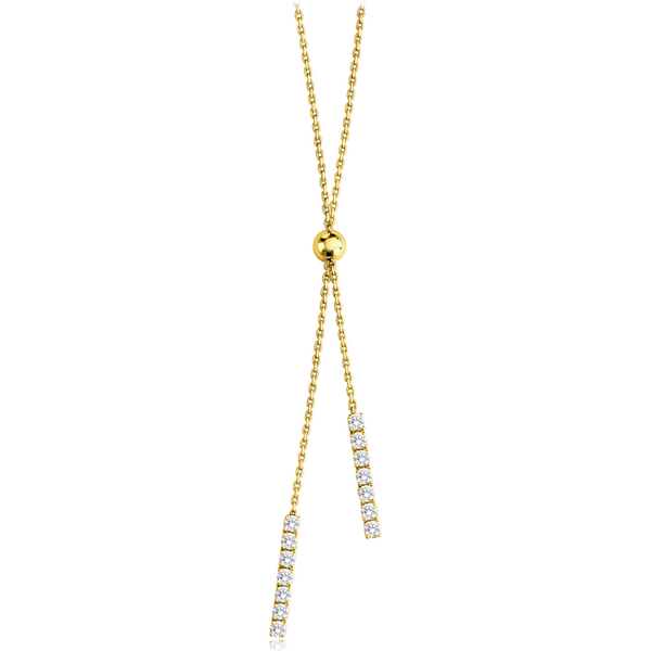 OLIVIE MINET Luxusný zlatý náhrdelník s bielym zirkónom Au 585/1000 66795658