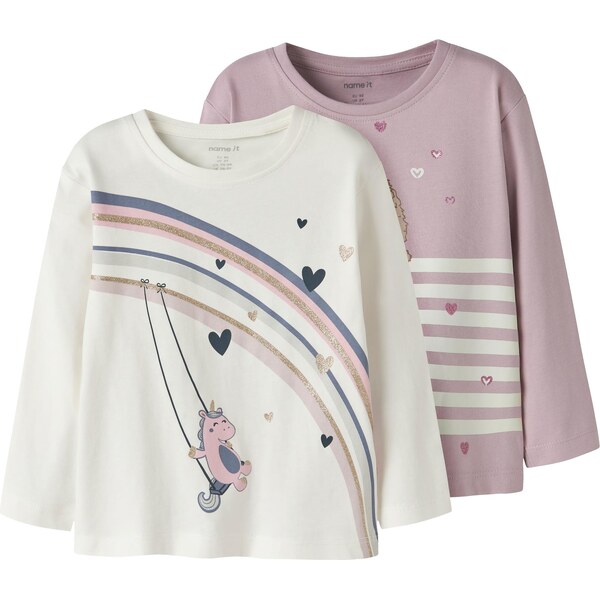 NAME IT Tričko NMFVALIANE modrá / zlatá / orgovánová / biela 66637608