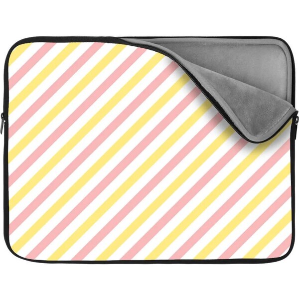 Sablio Obal na notebook Ružové a žlté pruhy 65426989