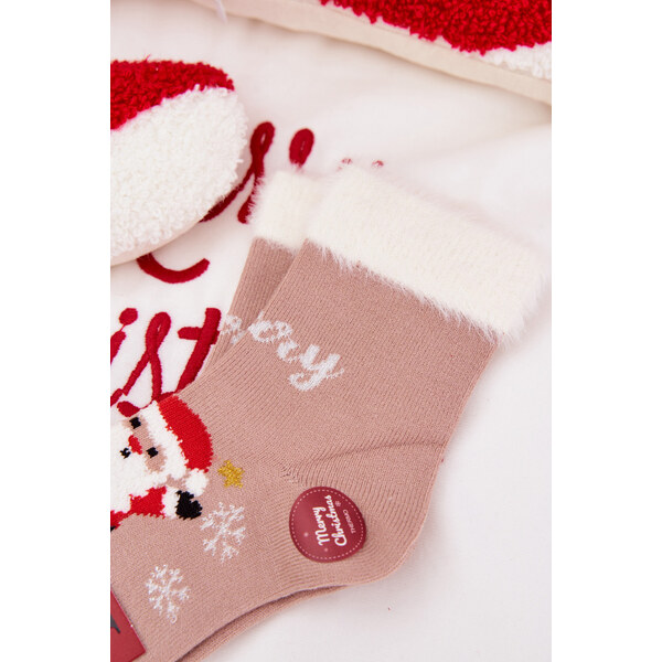 Aura.via Vianočné detské ponožky s kožušinou a Santom 66728288