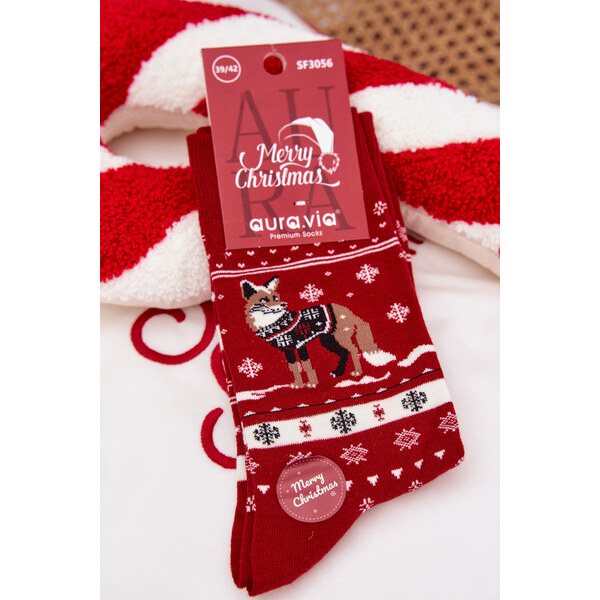 Vianočné ponožky Aura.via s líškou 66728305