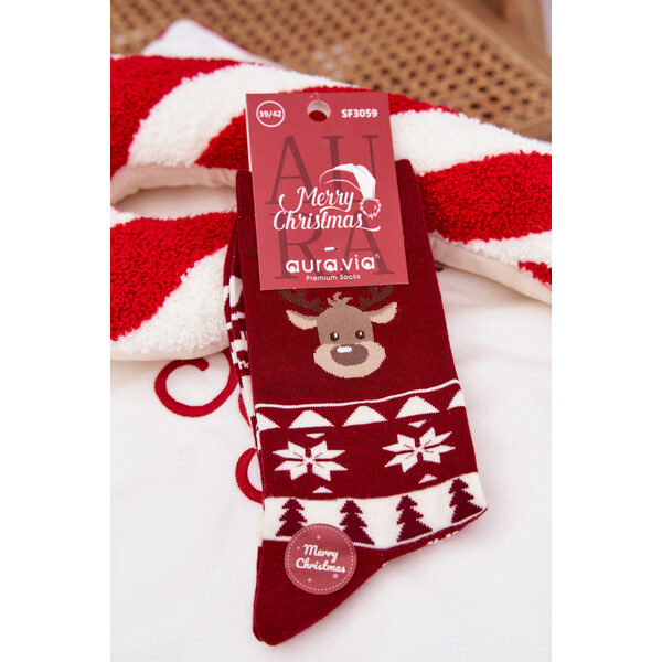 Aura.via Vianočné ponožky s motívom soba 66728306