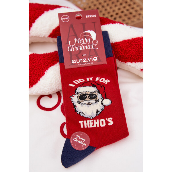 Vianočné ponožky Aura.via s motívom Santa Clausa 66728307