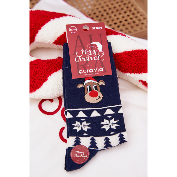 Aura.via pánske vianočné ponožky s motívom soba 66728313