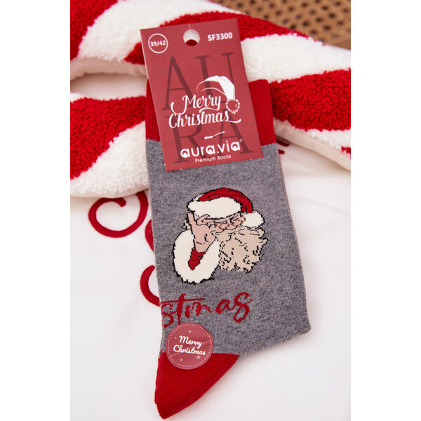 Aura.via Vianočné ponožky s motívom Santa Clausa 66728308