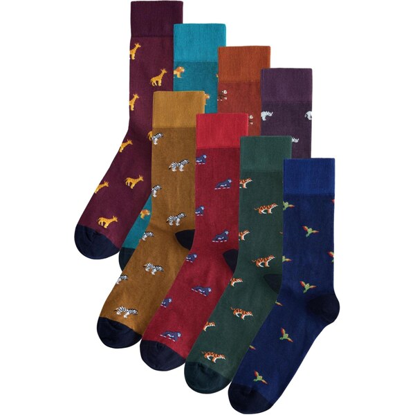 Next Ponožky modrá / hnedá / tmavozelená / fialová / červená 66731898