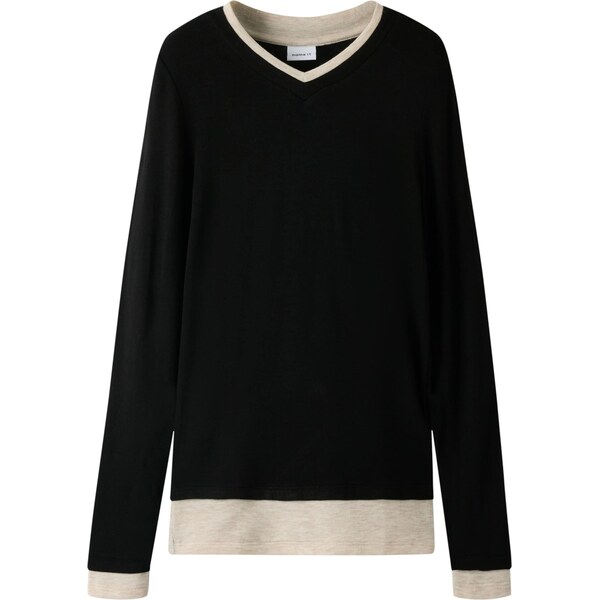 NAME IT Tričko NKFNora svetlobéžová / čierna 66738811