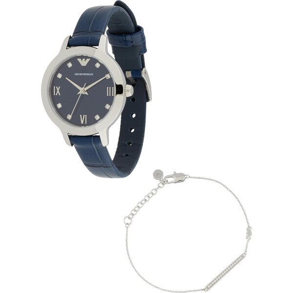 Emporio Armani Analógové hodinky námornícka modrá / strieborná 66731955