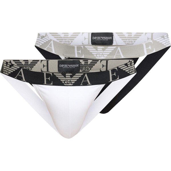 Emporio Armani Nohavičky kaki / čierna / biela 66732038