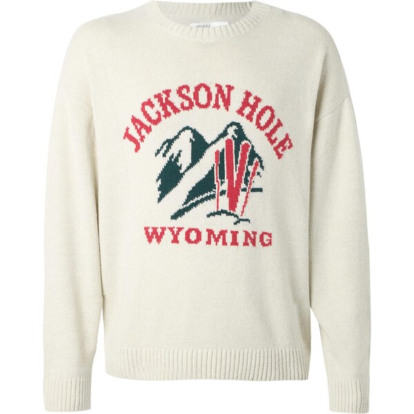 HOLLISTER Sveter tmavozelená / jasne červená / prírodná biela 66732066