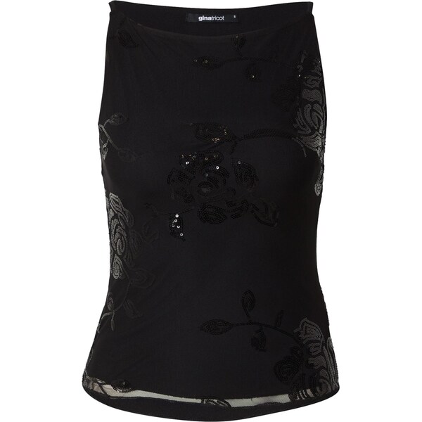 Gina Tricot Top Floral čierna 66733079