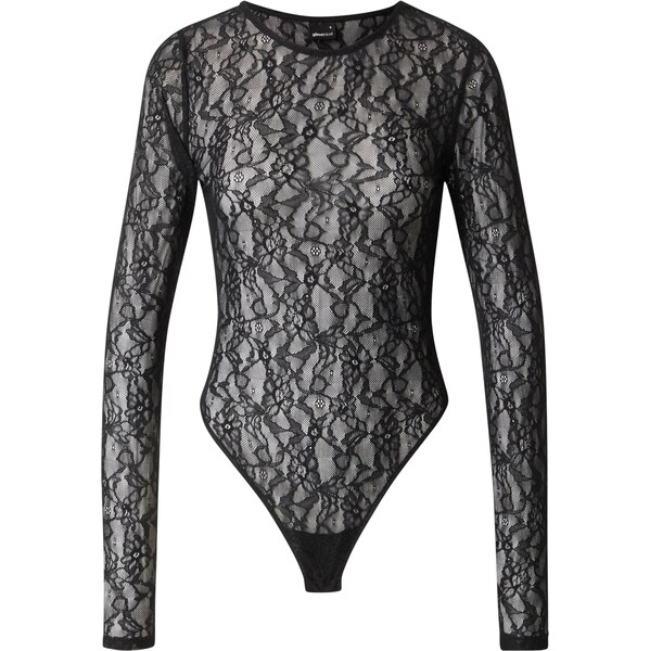 Gina Tricot Košeľové body čierna 66733131