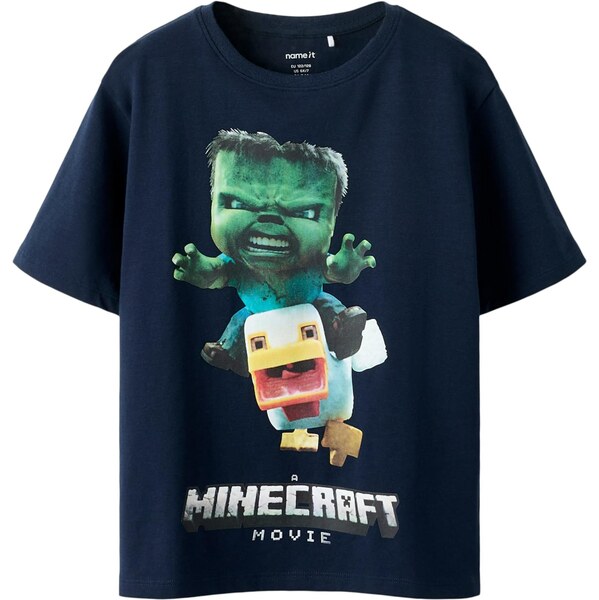 NAME IT Tričko NKMNIF MINECRAFT námornícka modrá / neónovo modrá / 66738534