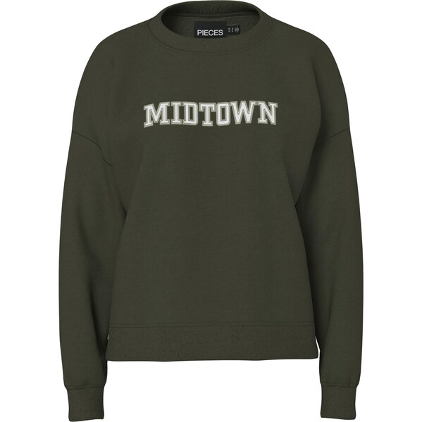 PIECES Mikina PCRISSO svetložltá / jedľová / biela 66738727