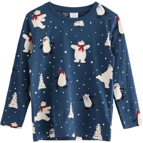 Lindex Tričko Winter Fun námornícka modrá / červená / biela 66738901