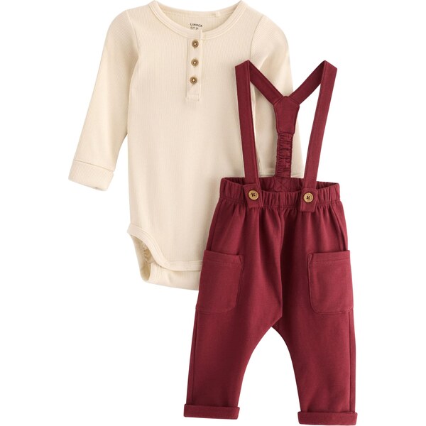 Lindex Set krémová / karmínovo červená 66738904