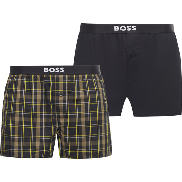BOSS - trenky 2PACK natural pure cotton dark color stripes combo (HUGO 66786856